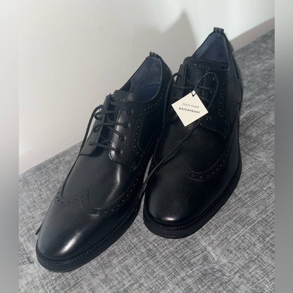 Cole Haan Black Men's Modern Essentials Wingtip Oxford